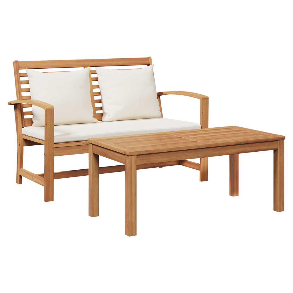 vidaXL Σετ Καναπέ Κήπου 2 pcs Καστανό Μασίφ ξύλο teak