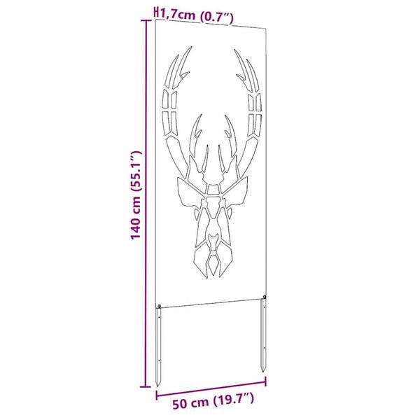 vidaXL Διακοσμητική Πλάκα Κήπου Ανθρακί 50 x 140 cm