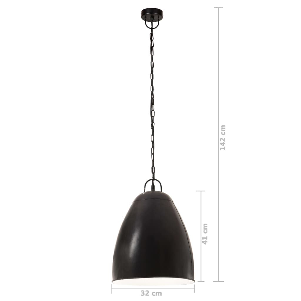 vidaXL Φωτιστικό Κρεμαστό Industrial Στρογγυλό 25 W Μαύρο 32 εκ. Ε27
