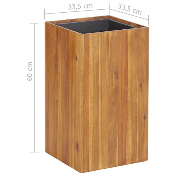 vidaXL Ζαρντινιέρα Υπερυψωμένη 33,5 x 33,5 x 60 εκ. Μασίφ Ξύλο Ακακίας