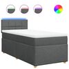vidaXL Κρεβάτι Boxspring με Στρώμα Σκούρο Γκρι 100x200 εκ. Υφασμάτινο