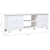 vidaXL Έπιπλο Τηλεόρασης Λευκό 108x30x40 εκ. από Μασίφ Ξύλο Παυλώνιας
