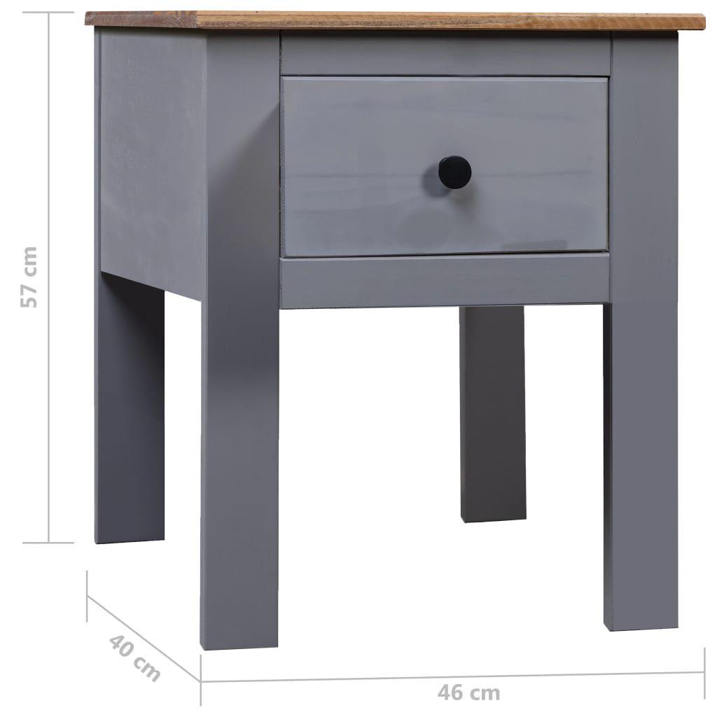 vidaXL Κομοδίνο Γκρι 46x40x57 εκ. από Ξύλο Πεύκου Σειρά Panama
