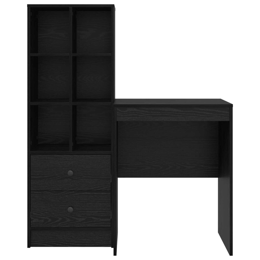 vidaXL Γραφείο με αποθηκευτικό χώρο 2 pcs Μαύρη δρυς 60 x 50 x 76 εκ.