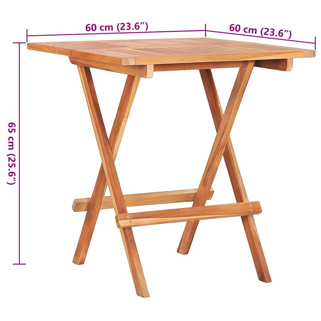 vidaXL Σετ Επίπλων Mπιστρό 3 τεμ. Μασίφ Ξύλο Teak με Taupe Μαξιλάρια