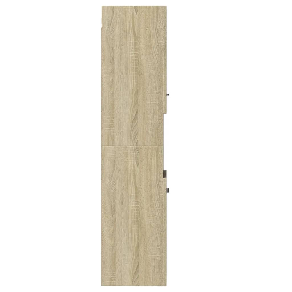 vidaXL Στήλη Μπάνιου Sonoma Δρυς 30 x 30 x 130 εκ. από Επεξ. Ξύλο