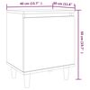 vidaXL Κομοδίνο Γκρι Sonoma 40 x 30 x 50 εκ. με Μασίφ Ξύλινα Πόδια