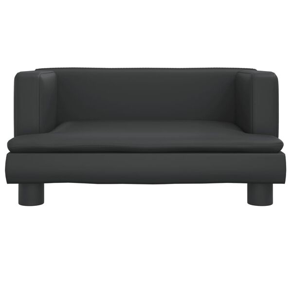 vidaXL Καναπές Παιδικός Μαύρος 60 x 40 x 30 εκ. από Συνθετικό Δέρμα