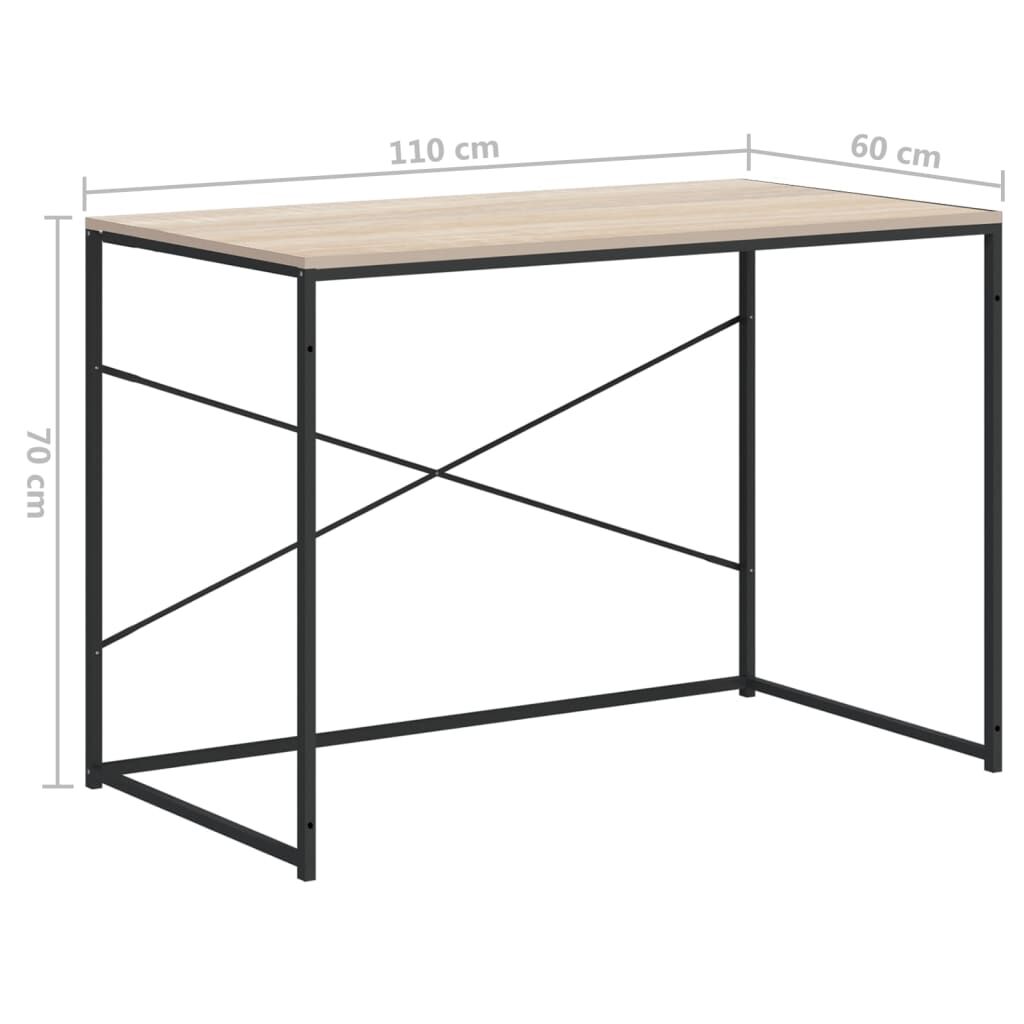 vidaXL Γραφείο Υπολογιστή Μαύρο 110 x 60 x 70 εκ. Επεξεργασμένο Ξύλο