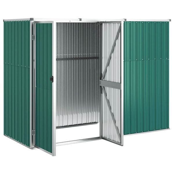 vidaXL Αποθήκη Εργαλείων Κήπου Πράσινη 225x89x161 εκ. Γαλβαν. Ατσάλι