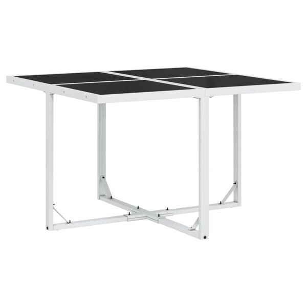 vidaXL Σετ Τραπεζαρίας Κήπου 5 τεμ. Λευκός από Textilene με Μαξιλάρια