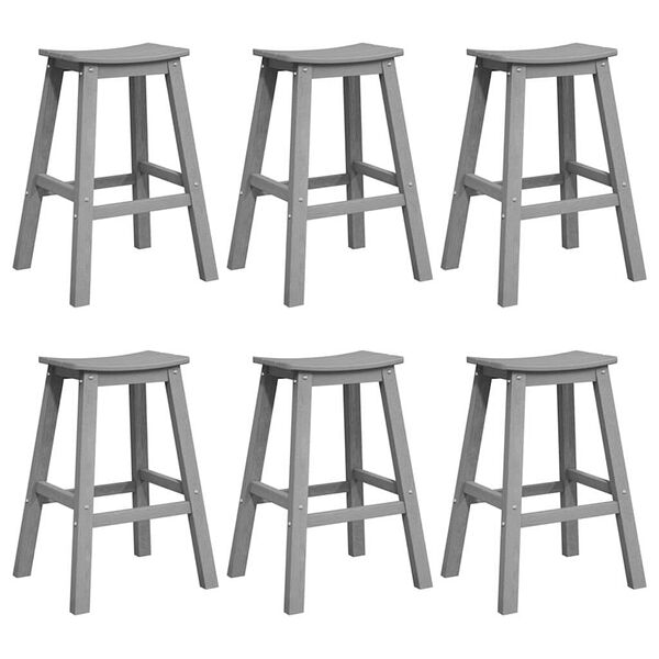 vidaXL Σετ Μπαρ Κήπου 6 pcs Ανοιχτό γκρι HDPE