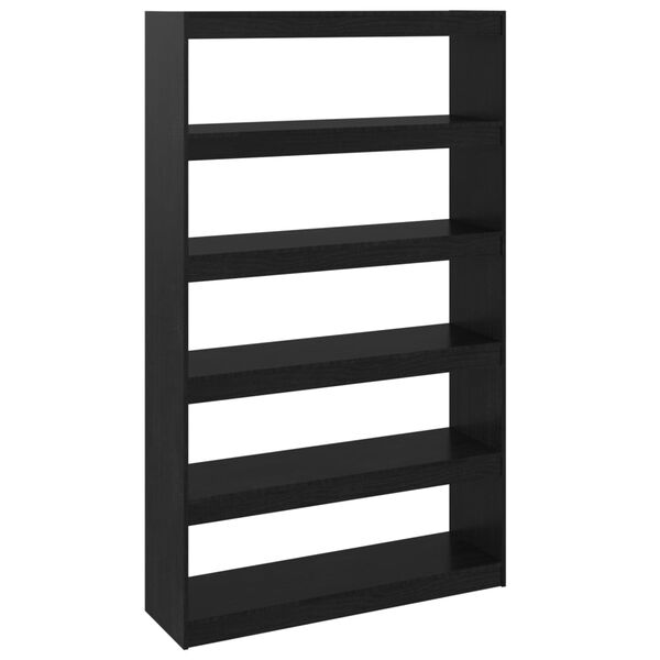 vidaXL Βιβλιοθήκη/Διαχωριστικό Χώρου Μαύρο 100x30x167,5 εκ Ξύλο Πεύκου