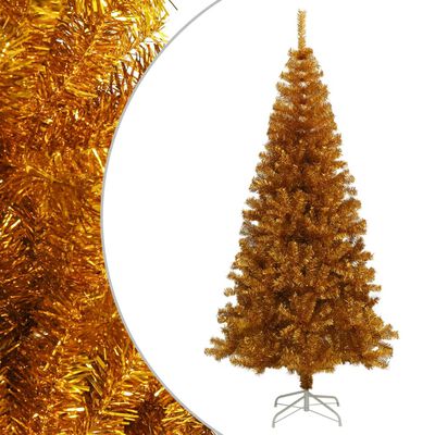 vidaXL Χριστουγεννιάτικο Δέντρο Τεχνητό με Βάση Χρυσό 210 εκ. PET