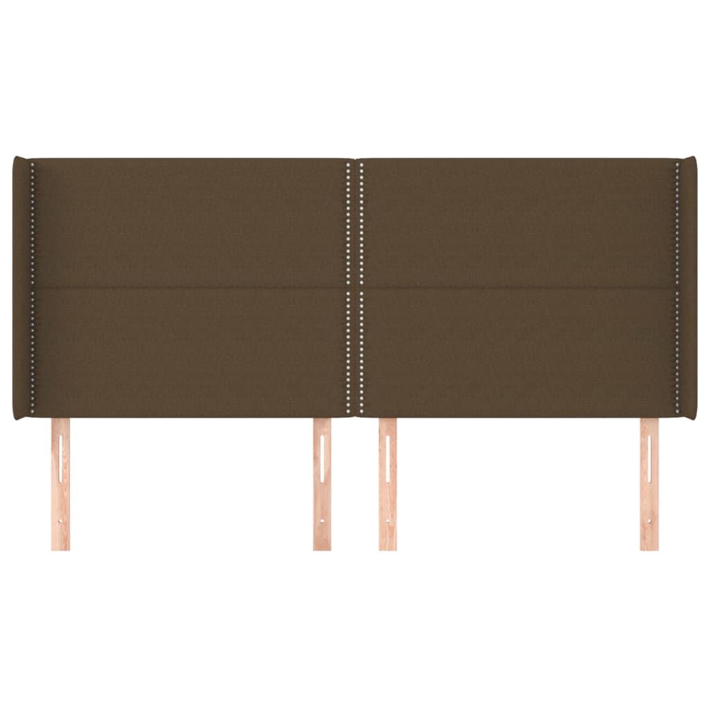 vidaXL Κεφαλάρι με Πτερύγια Σκούρο Καφέ 163x16x118/128 εκ. Υφασμάτινο