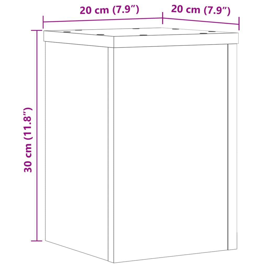 vidaXL Βάσεις Φυτών 2 Τεμ. Καφέ Δρυς 20x20x30 εκ. Επεξεργασμένο Ξύλο