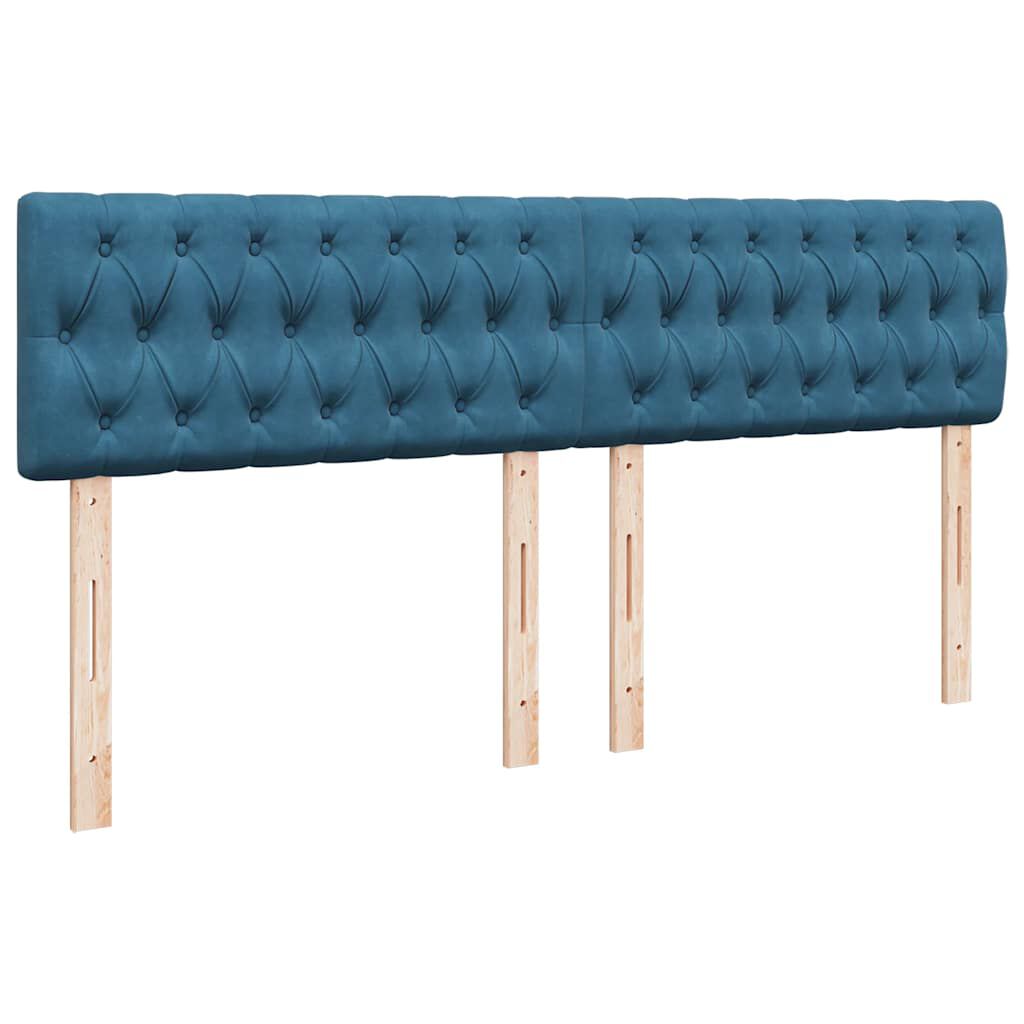 vidaXL Κρεβάτι Boxspring με Στρώμα Μπλε 180x200 εκ. Βελούδινο