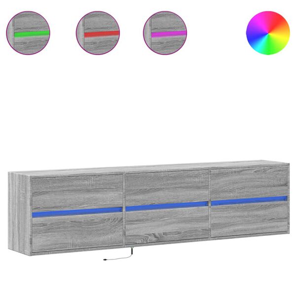 vidaXL Έ&pi;&iota;&pi;&lambda;&omicron; &Tau;&omicron;ί&chi;&omicron;&upsilon; &Tau;&eta;&lambda;&epsilon;ό&rho;&alpha;&sigma;&eta;&sigmaf; &mu;&epsilon; LED &Gamma;&kappa;&rho;&iota; Sonoma 180x31x45 &epsilon;&kappa;.