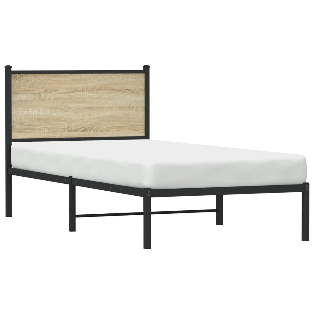 vidaXL Σκελετός Κρεβ. Χωρίς Στρώμα Sonoma Δρυς 80x200 εκ. Μεταλλικό