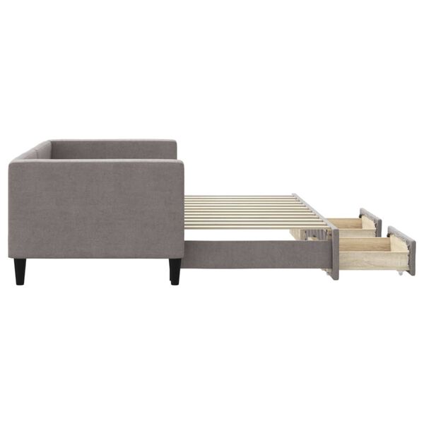 vidaXL Καναπές Κρεβάτι Συρόμενος Taupe 80x200 εκ. Υφασμάτινος Συρτάρια