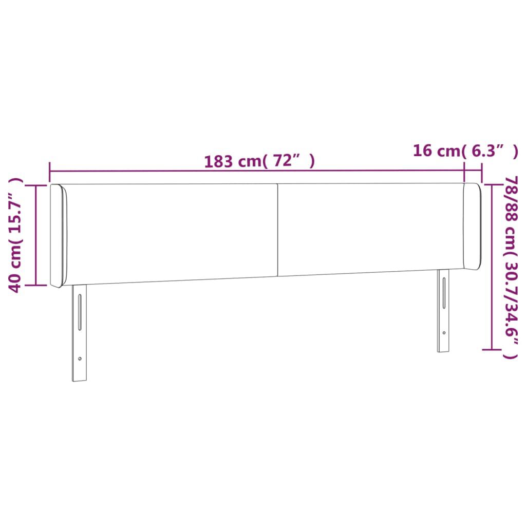 vidaXL Κεφαλάρι με Πτερύγια Λευκό 183x16x78/88 εκ. Συνθετικό Δέρμα