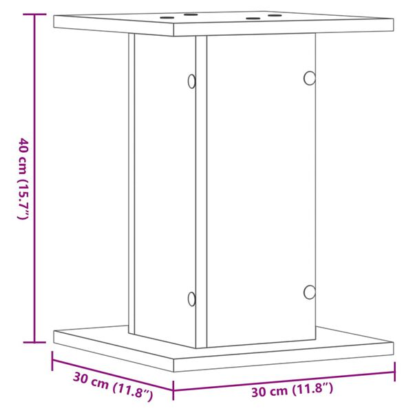 vidaXL Βάσεις Φυτών 2 τεμ. Λευκές 30x30x40 εκ. από Επεξεργασμένο Ξύλο