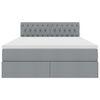 vidaXL Κρεβάτι με αποθηκευτικό χώρο και LED Ανοιχτό γκρι 140 x 190 cm