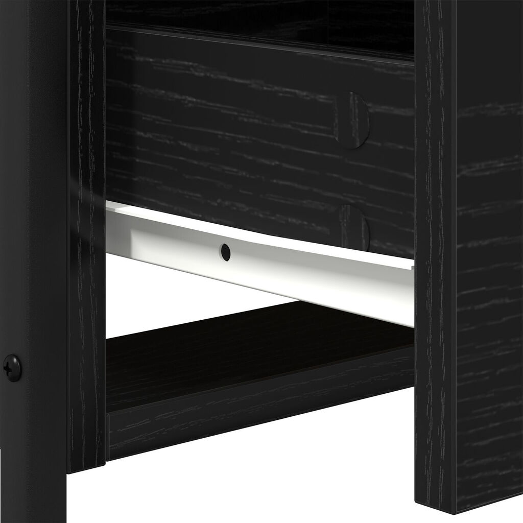 vidaXL Κομοδίνο με συρτάρι Μαύρη δρυς 44 x 45 x 60 εκ