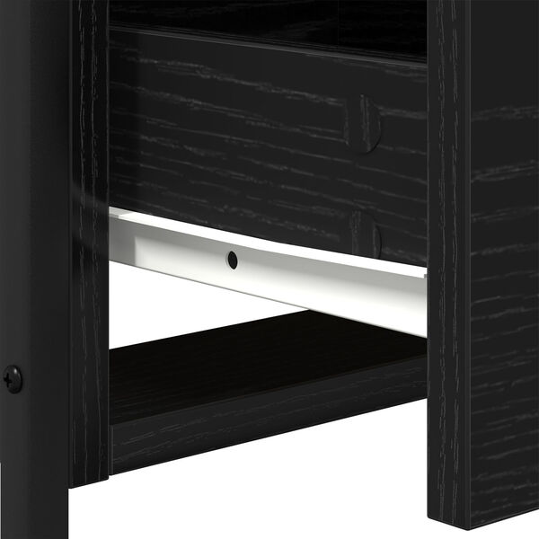 vidaXL Κομοδίνο με συρτάρι Μαύρη δρυς 44 x 45 x 60 εκ