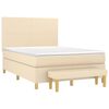 vidaXL Κρεβάτι Boxspring με Στρώμα Κρεμ 140x190 εκ. Υφασμάτινο