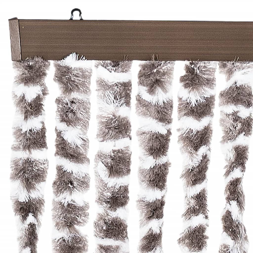 vidaXL Σήτα - Κουρτίνα Πόρτας Taupe / Λευκό 56 x 185 εκ. από Σενίλ