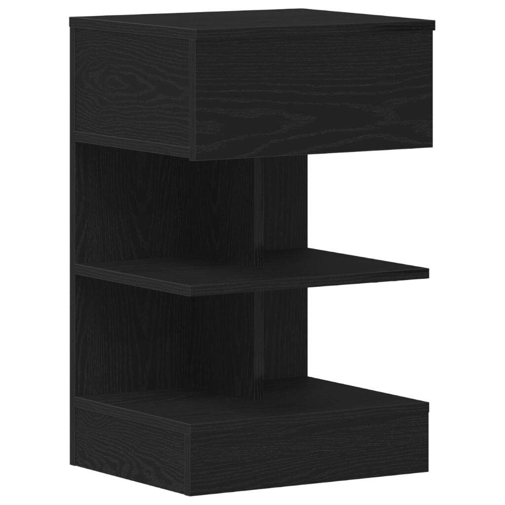 vidaXL Κομοδίνο Μαύρη Δρυς 40x35x65 εκ Επεξεργασμένο Ξύλο