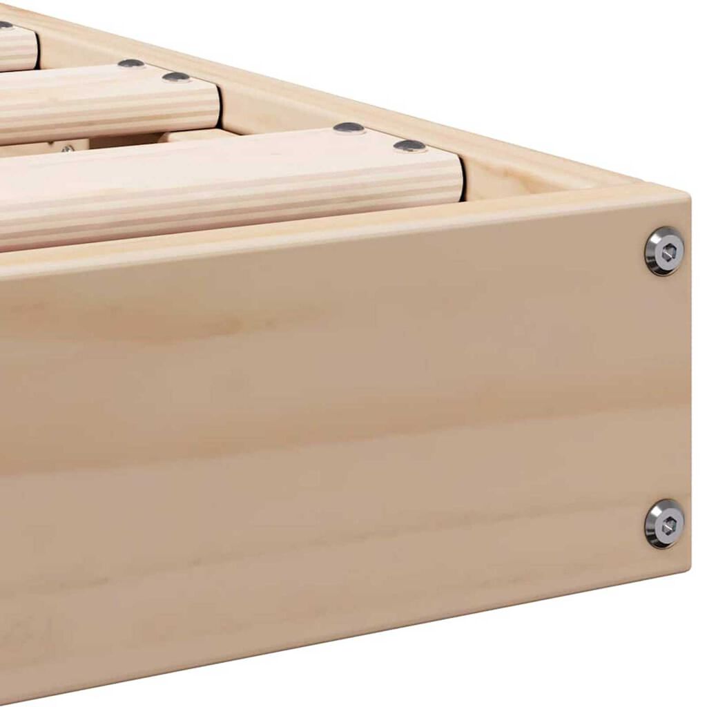 vidaXL Κρεβάτι δαπέδου Φυσικό 160 x 210 cm Μασίφ ξύλο πεύκου