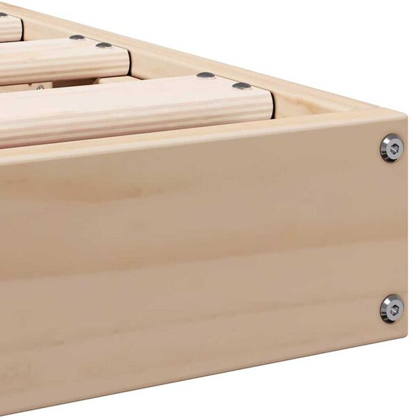 vidaXL Κρεβάτι δαπέδου Φυσικό 160 x 210 cm Μασίφ ξύλο πεύκου