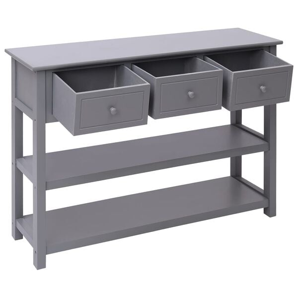 vidaXL Ντουλάπι Γκρι 108 x 30 x 76 εκ. από Μασίφ Ξύλο Παυλώνιας