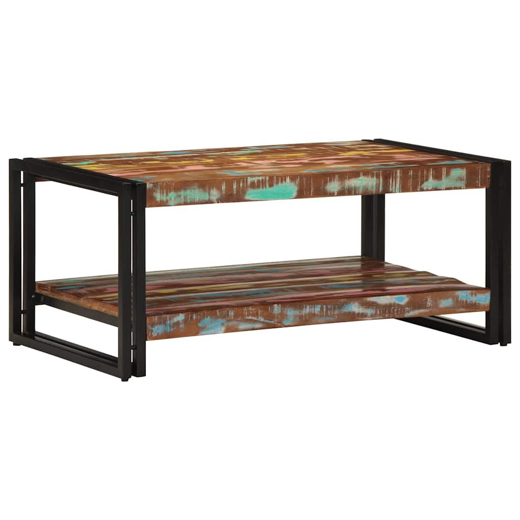 vidaXL Τραπεζάκι σαλονιού πολύχρωμο 90x50x38cm Ξύλο μασίφ αναγεννημένο
