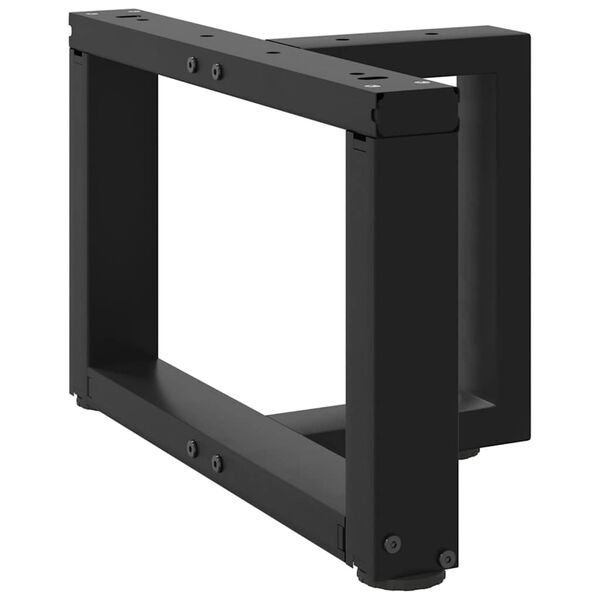 vidaXL Πόδια Τραπεζιού Σαλονιού σε Σχήμα Τ, 2 τεμ. Μαύρο, Ατσάλι 50x25x(30-31) εκ.