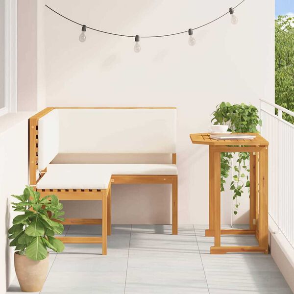 vidaXL Σετ Παγκάκι Κήπου 2 pcs Καφέ Μασίφ ξύλο ακακίας