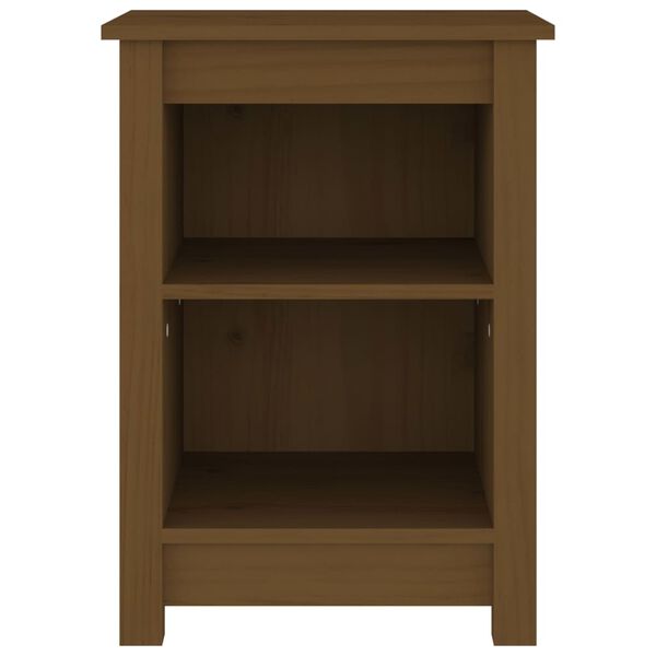 vidaXL Κομοδίνο Καφέ Μελί 40x35x55εκ. από Μασίφ Ξύλο Πεύκου