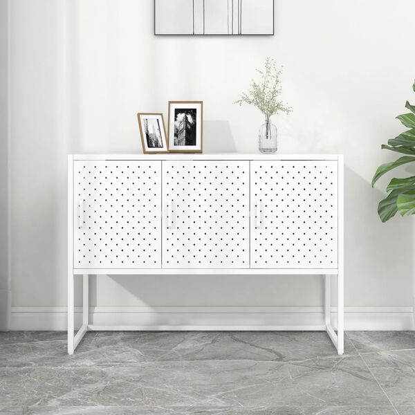 vidaXL Μπουφές Λευκός 105 x 35 x 75 εκ. από Ατσάλι