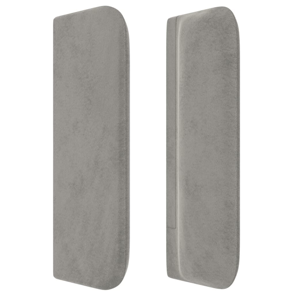 vidaXL Κεφαλάρι με Πτερύγια Ανοιχτό Γκρι 93x16x78/88 εκ. Βελούδινο