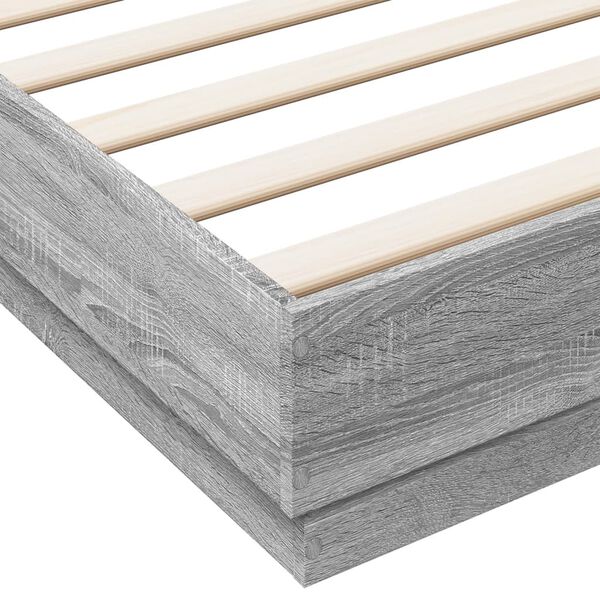 vidaXL Πλαίσιο Κρεβατιού με LED Γκρι sonoma 180 x 200 εκ.