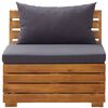 vidaXL Καναπές Κήπου Διθέσιος από Μασίφ Ξύλο Ακακίας με Μαξιλάρια