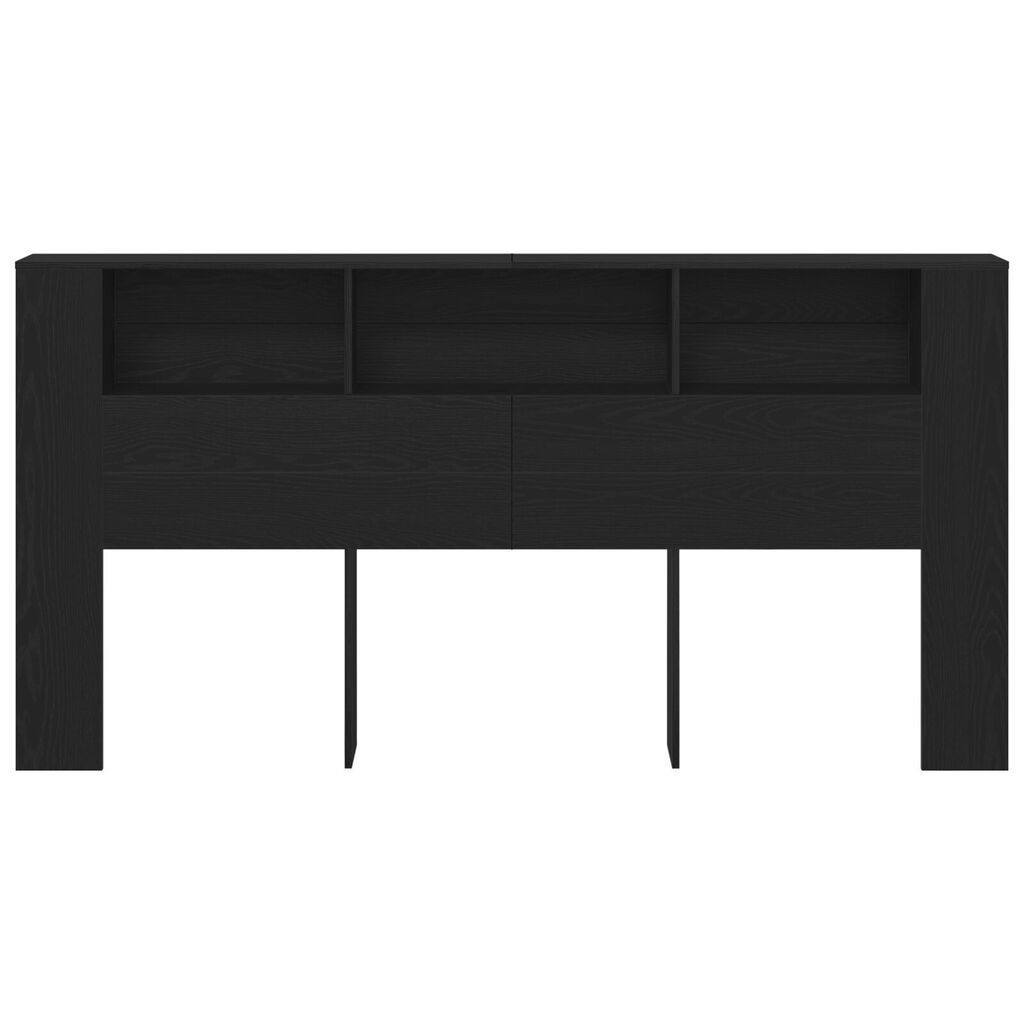 vidaXL Κεφαλάρι Ντουλάπα Μαύρη Δρυς 200x18,5x104,5 εκ.