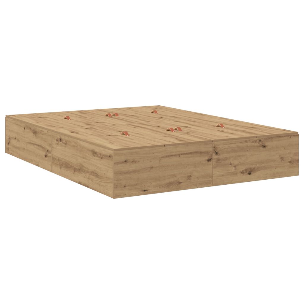 vidaXL Κρεβάτι αποθήκευσης Artisan Oak 140x190 εκ.
