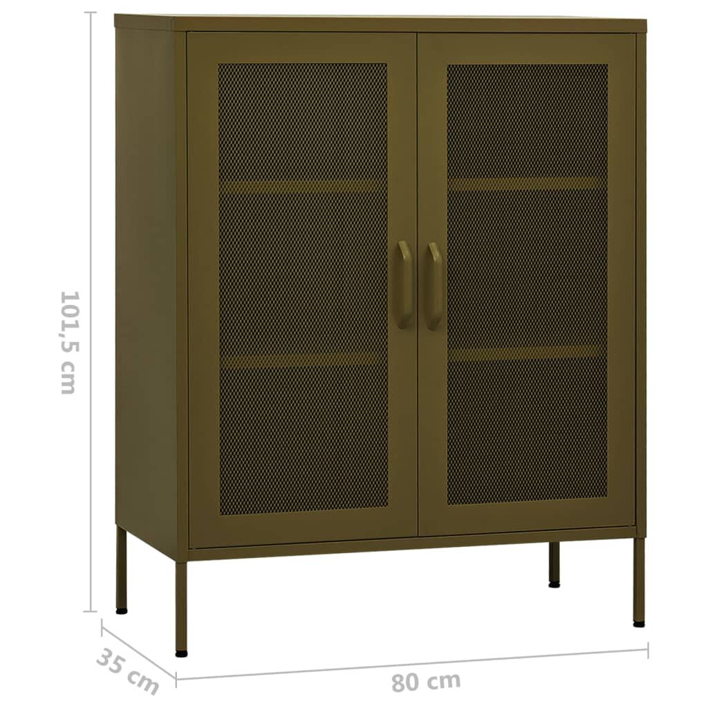 vidaXL Ντουλάπι Αποθήκευσης Πράσινο Λαδί 80 x 35 x 101,5 εκ. Ατσάλινο