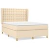 vidaXL &Kappa;&rho;&epsilon;&beta;ά&tau;&iota; Boxspring &mu;&epsilon; &Sigma;&tau;&rho;ώ&mu;&alpha; &Kappa;&rho;&epsilon;&mu; 140x190 &epsilon;&kappa;. &Upsilon;&phi;&alpha;&sigma;&mu;ά&tau;&iota;&nu;&omicron;