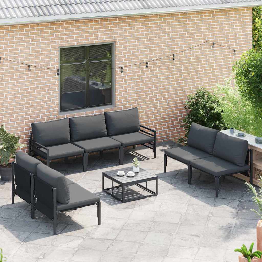 vidaXL Σετ Καναπέ Κήπου 8 pcs Ανθρακί Ατσάλι