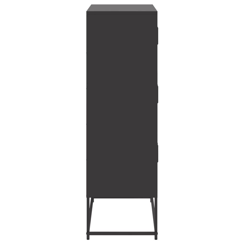 vidaXL Ντουλάπι Μαύρη 68,5x38,5x123,5 εκ. από Ατσάλι
