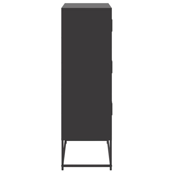 vidaXL Ντουλάπι Μαύρη 68,5x38,5x123,5 εκ. από Ατσάλι